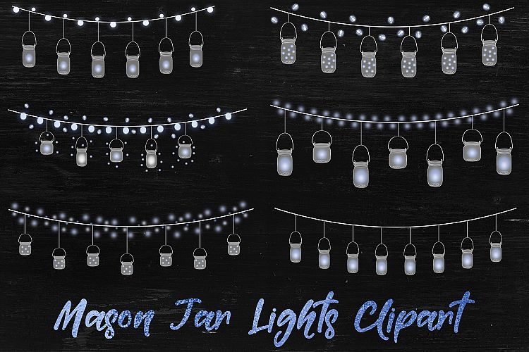 Mason Jar Lights Clipart