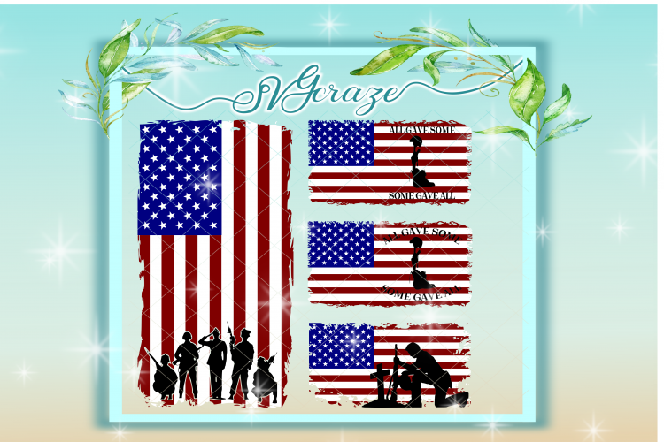 American Flag SVG, American Flag with Soldiers, Svg, Flag Dxf, Flag, Soldier Flag, Fallen Soldiers, USA Flag Bundle, Cricut, Silhouette
