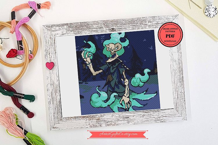 Halloween Scary ghost! PDF CROSS STITCH PATTERN FOR DOWNLOAD