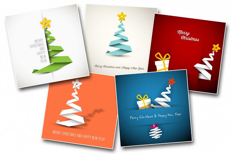 Christmas bundle: 5 minimalist christmas card templates