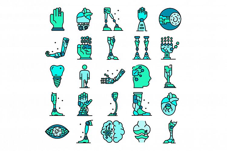 Artificial limbs icons vector flat example image 1