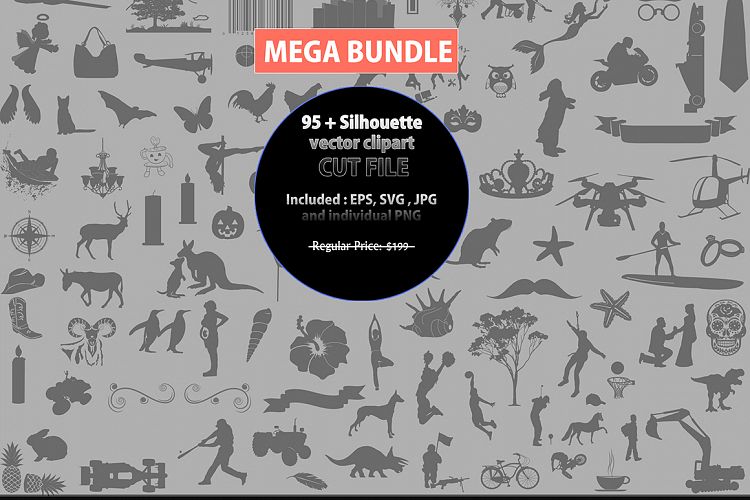 silhouette bundle vector set / svg cut bundle / clipart bundle vector / cake toppers bundle / SVG , EPS, JPG , dxf / mega bundle / 95+