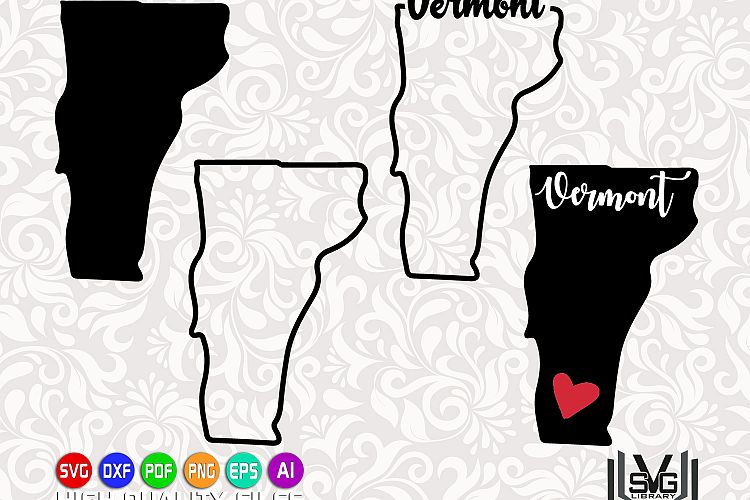 Vermont Designs SVG - Vermont state svg - Vermont outline svg - Love Vermont - Vermont decal designs - Cricut files - Silhouette files