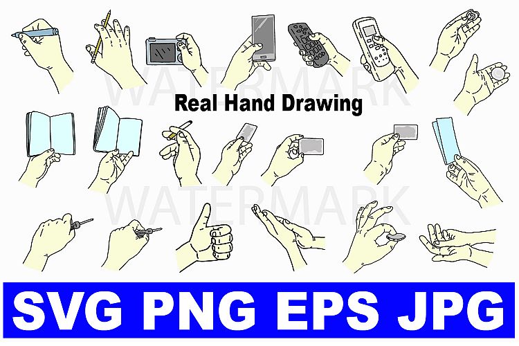 Bundle Hands Color and Outline