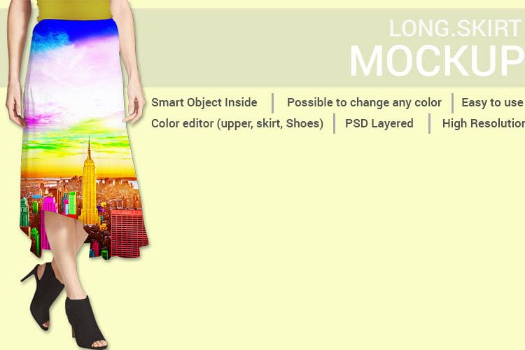 Long Skirt Dress Mockup