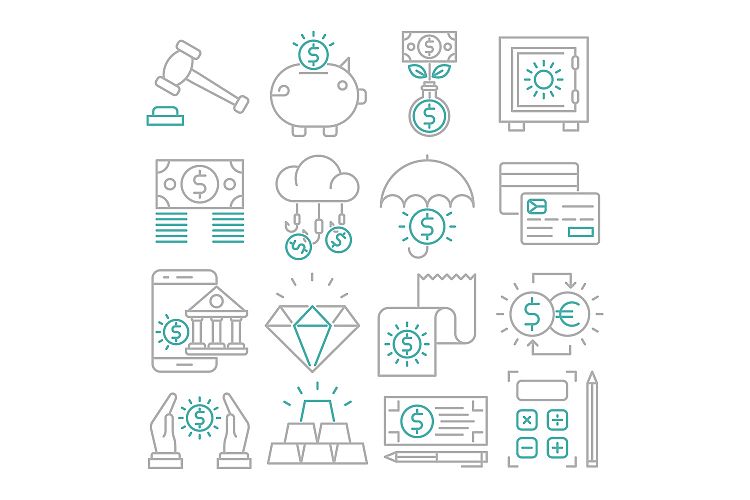 Banking icons set