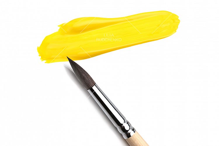 brush and color paint smear