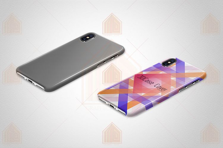 Apple iPhone X 3DCase design Mock-up Back Down View