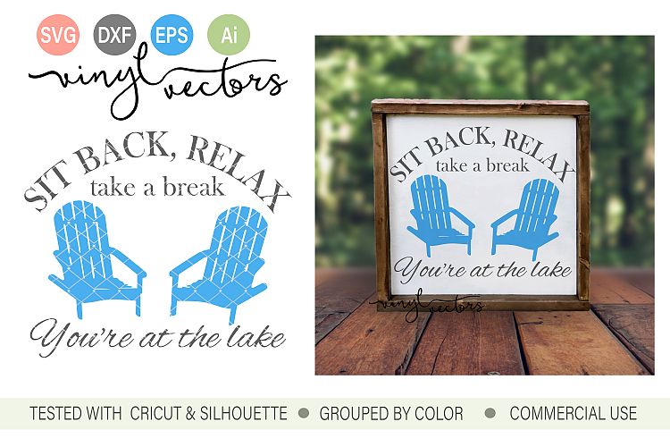 Sit Back Relax Youre at the Lake SVG DXF Cut Ready Files