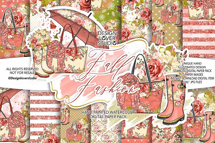 Fall Fashion digital paper pack