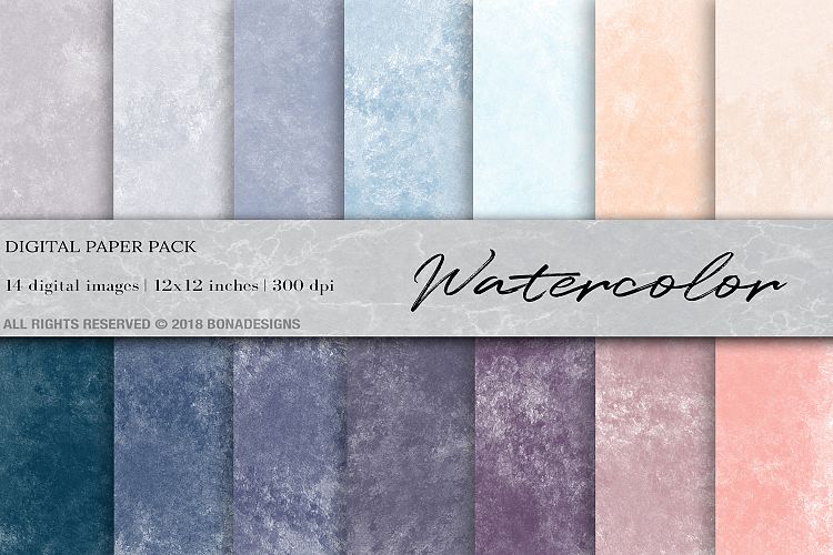 Watercolor Digital Paper, Watercolor Background
