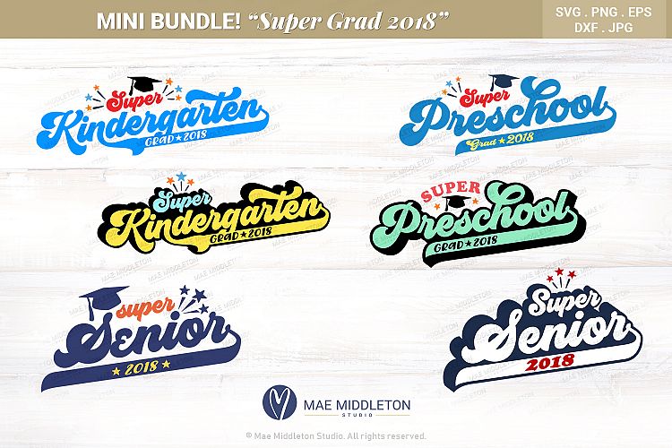 Mini Bundle Preschool, Kinder, Senior Grad - editable years