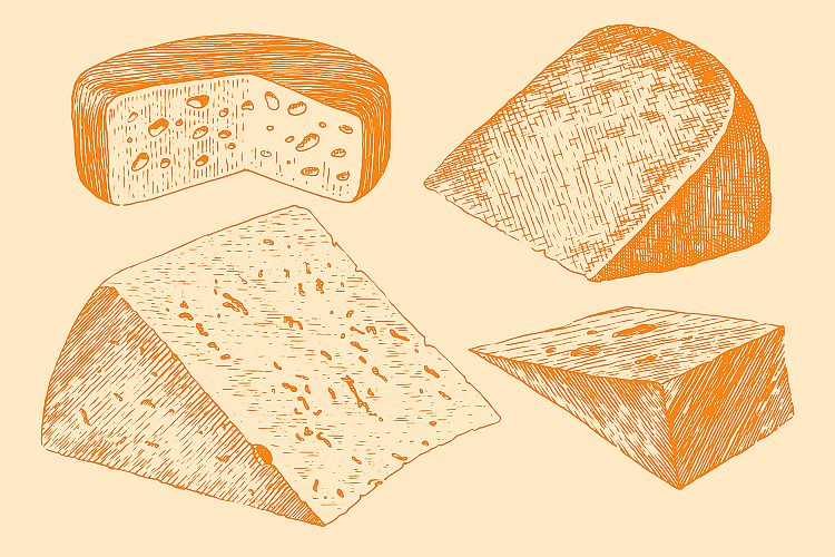 Set of cheeses