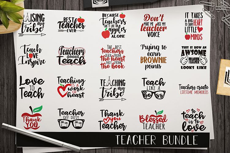Teacher SVG Bundle - Cut files - Vectors - School SVG files