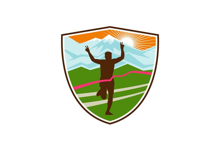 Victorious Marathon Runner Shield