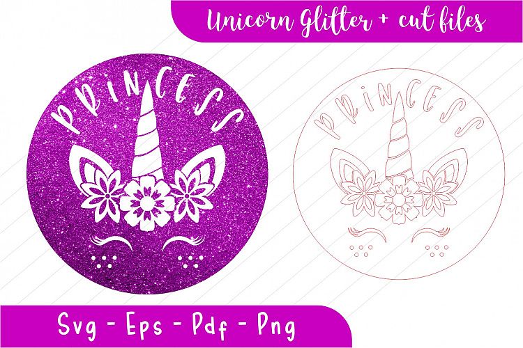 Unicorn svg, unicorn princess, unicorn glitter, stamp