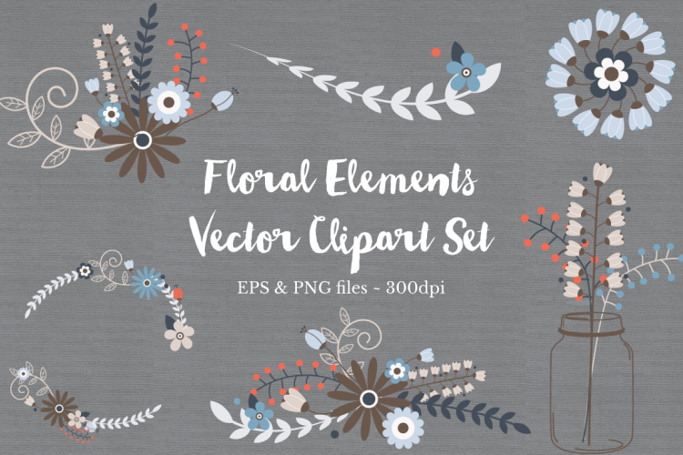Floral Wreath Clipart Vectors