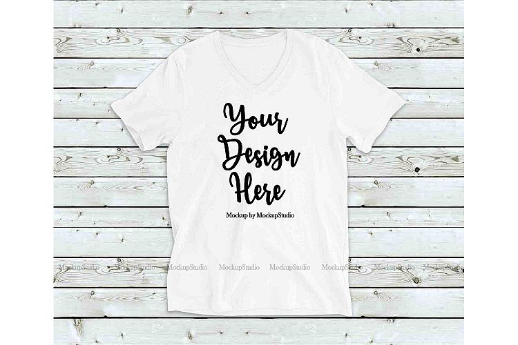 Download White Shirt Mock Up, Bella Canvas 3005 V-Neck Tshirt Mockup