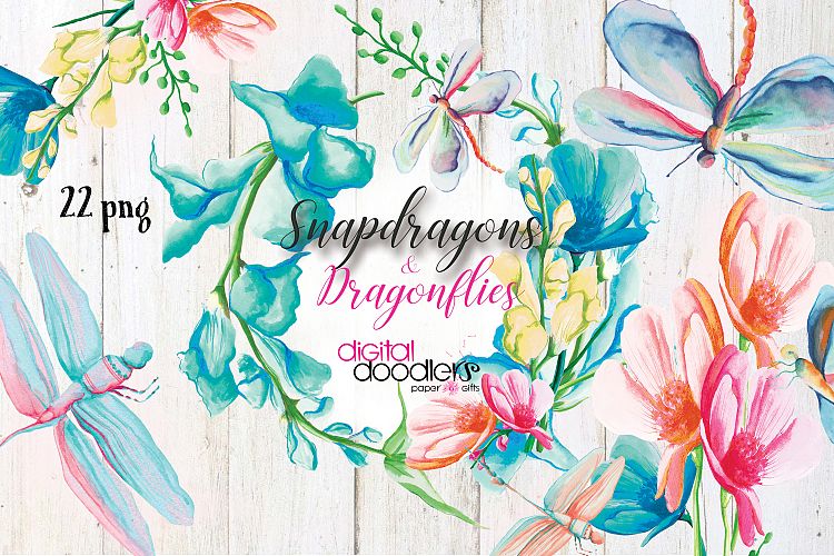 Snapdragons and Dragonflies