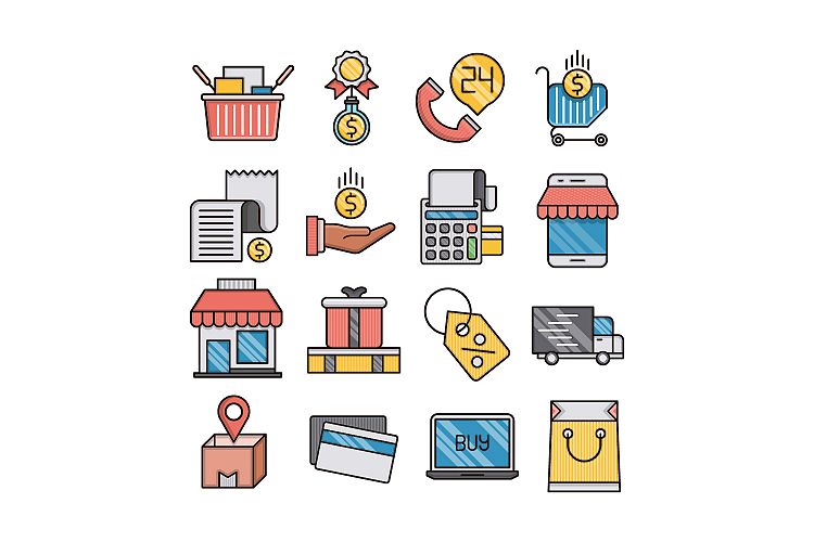 Commerce icons set
