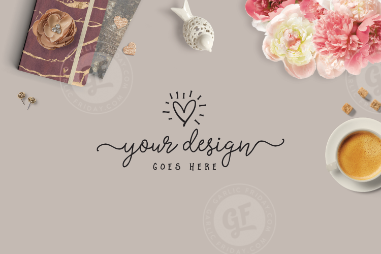 Feminine Mockup - Burgundy Desktop Scene