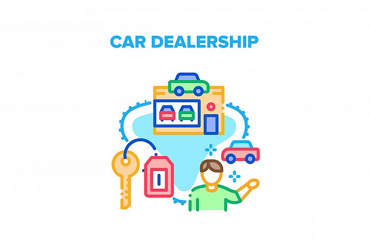 Car Dealership Vector Concept Color Illustration example image 1