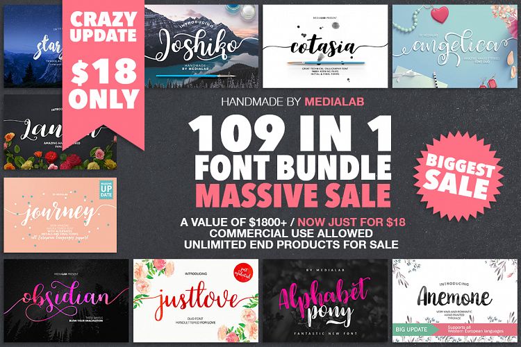 109 in 1 BEST FONT BUNDLE