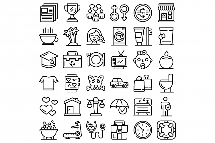 Human needs icons set, outline style example image 1