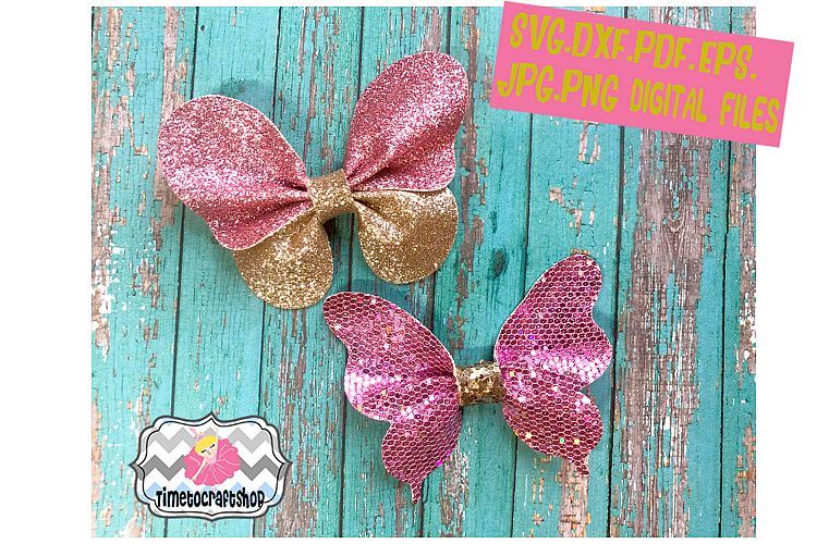 Pinch Butterfly Hair Bow Template. 3D Butterfly