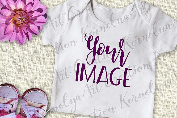 baby tshirt mock up, white t-shirt mockup example image 1