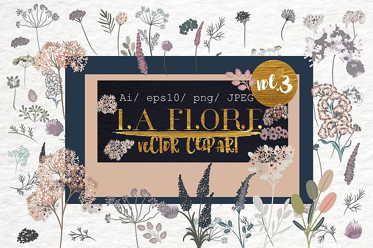 Flora vector floral clipart Vol.3
