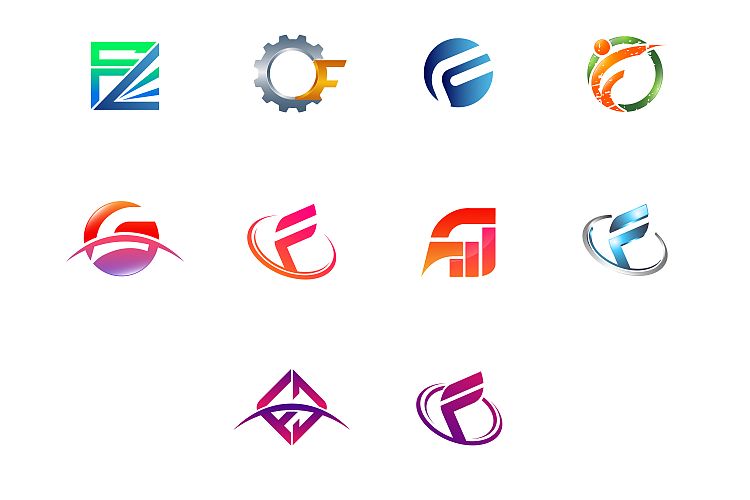 Modern and elegant business logos set
