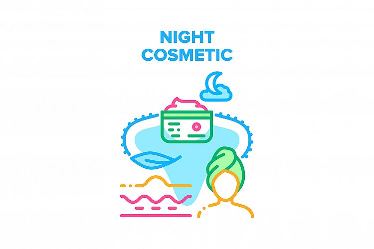 Night Cosmetic Vector Concept Color Illustration example image 1