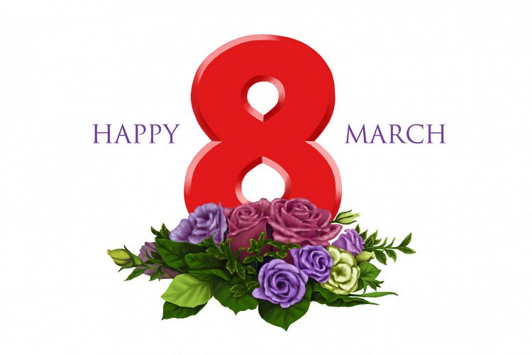 happy 8 march hand painting vector