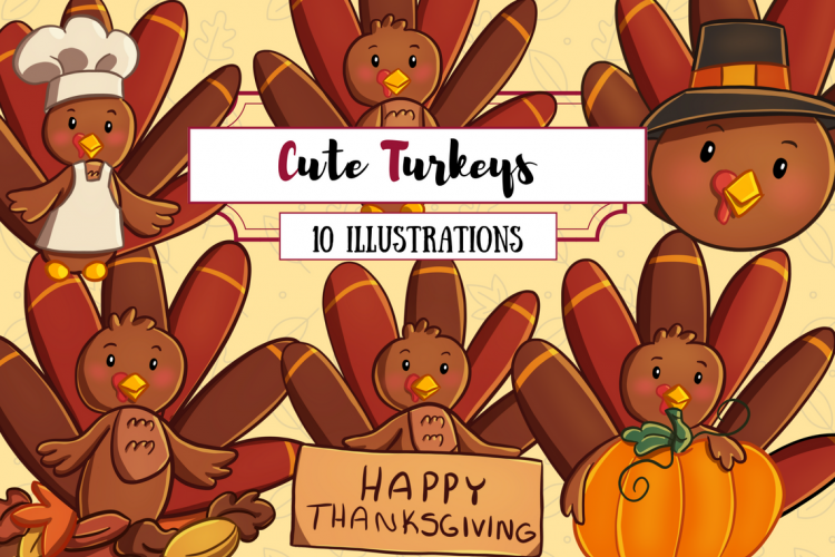 Cute Fall Turkeys Collection