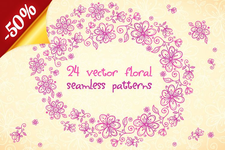 24 vector floral backgrounds