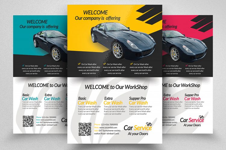 Car Service Workshop Flyer Template
