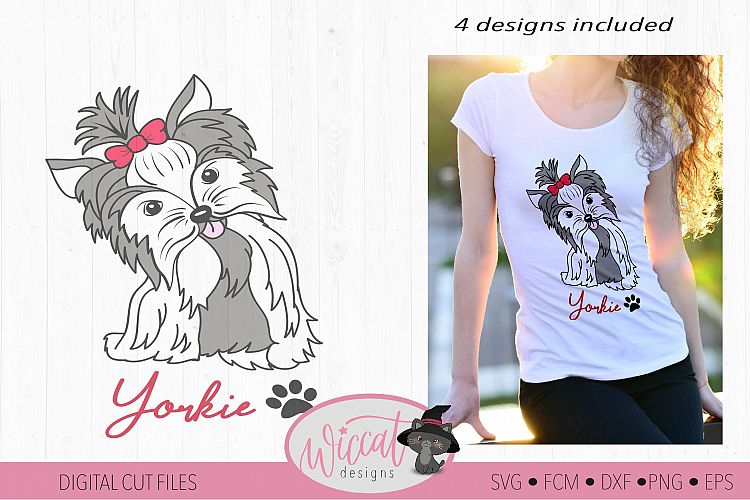 Yorkie svg, Yorkie color svg, Girl dog, girly dog svg