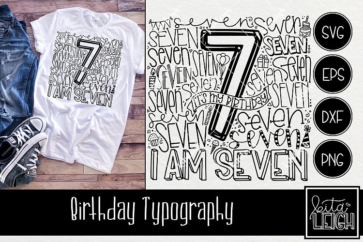 Seventh Birthday Typography