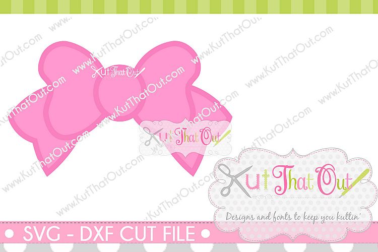 Bow Monogram Font Frame SVG & DXF Cut File