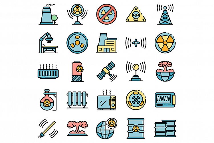 Radiation icons vector flat example image 1