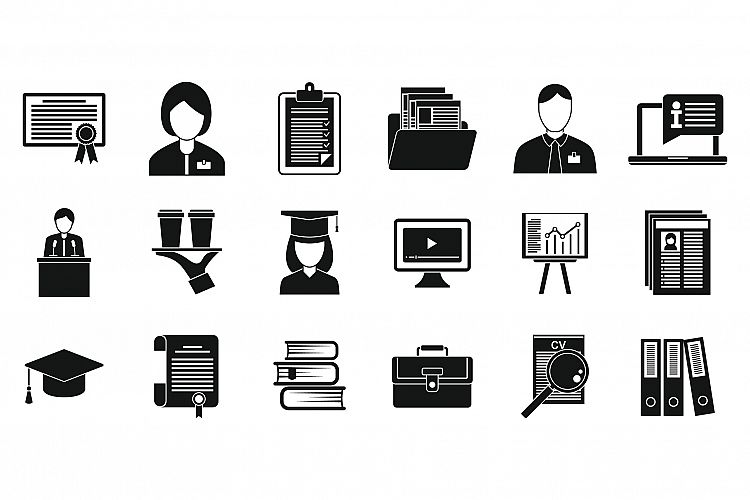 Internship job icons set, simple style example image 1