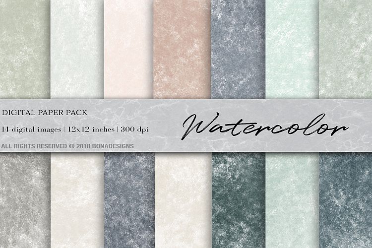 Watercolor Digital Paper, Watercolor Background