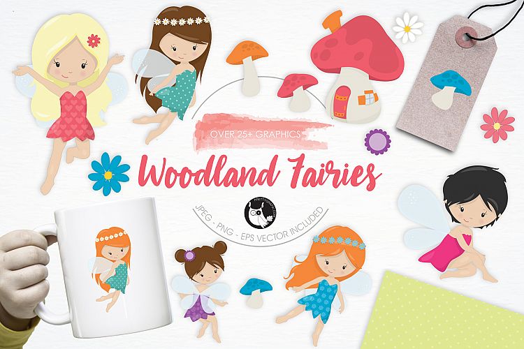 Woodland Fairies graphics and illustrations