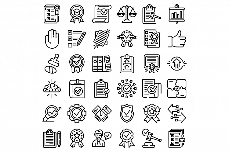 Standard icons set, outline style example image 1