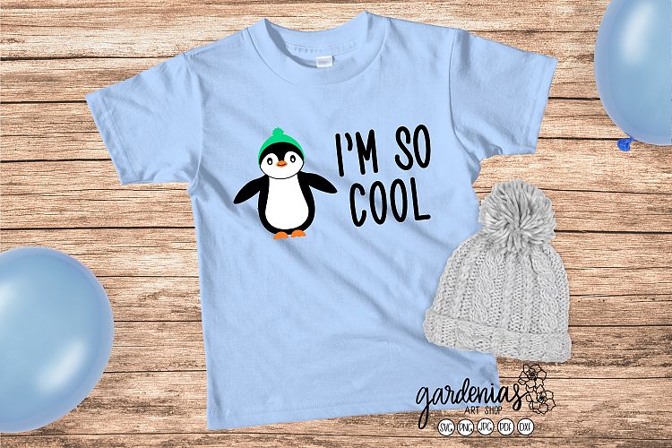 Download Penguins SVG | I'm So Cool Cut File | Kid's Shirt | Children