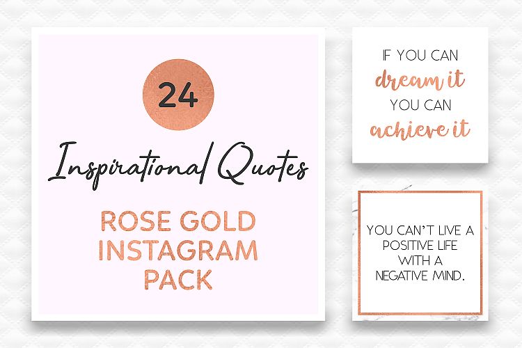 Rose Gold Instagram Quotes | Social Media Templates
