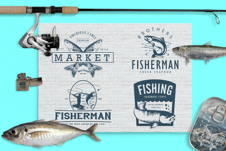 Fishing Vintage Badges Logos