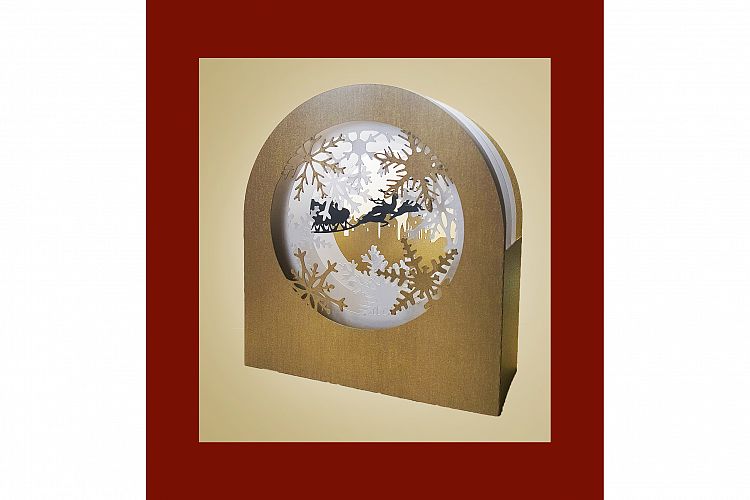 Snowflakes and Village shadow box card