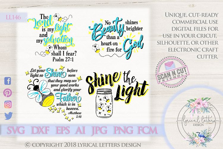 Scripture Firefly Bundle of 4 SVG Cut Files LL146